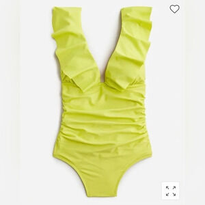 NWT J crew
Ruffled v neck ruched one piece swim suit 
Size 0